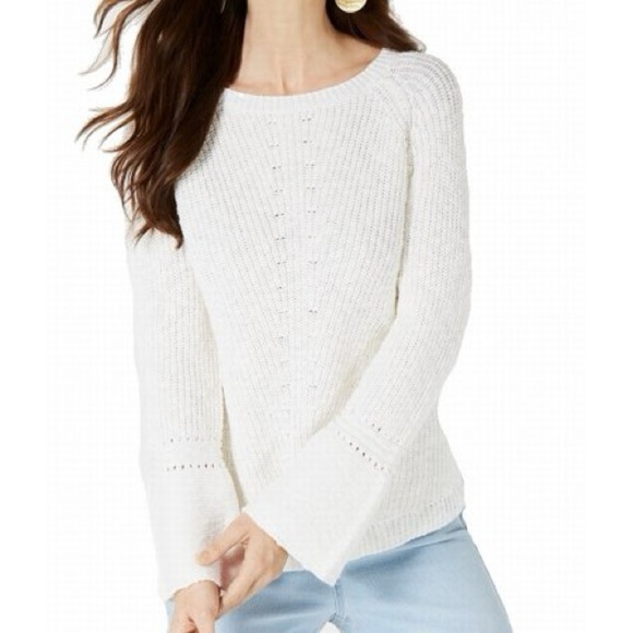 Style & Co Cotton Bell-Sleeve Sweater Off White XXL - Picture 1 of 2